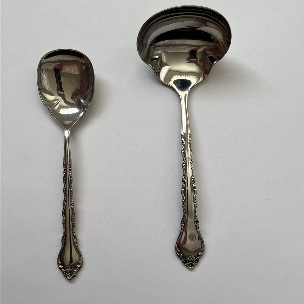 Elegant Silver Serving  Sugar Spoon and Gravy Ladle
